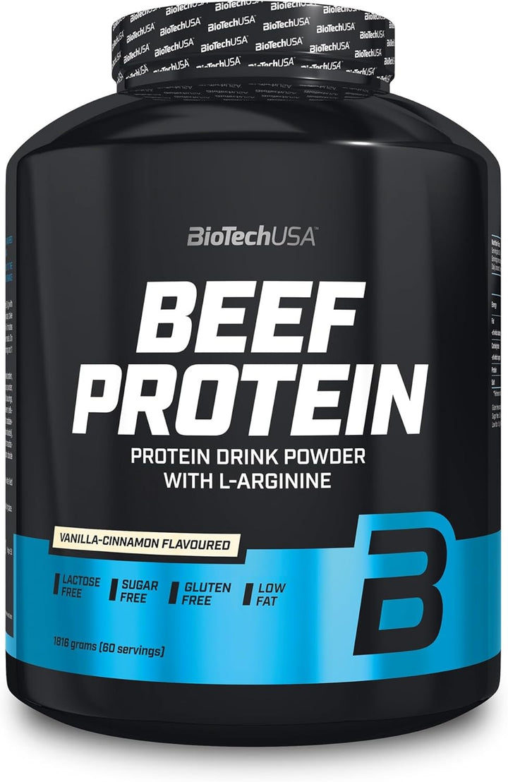 Beef Protein, 87% Hydrolysed Protein Peptide Formula, Lactose & Gluten-Free, Low-Fat, Sugar-Free, Paleo Diet-Friendly, 1816G, Vanilla-Cinnamon