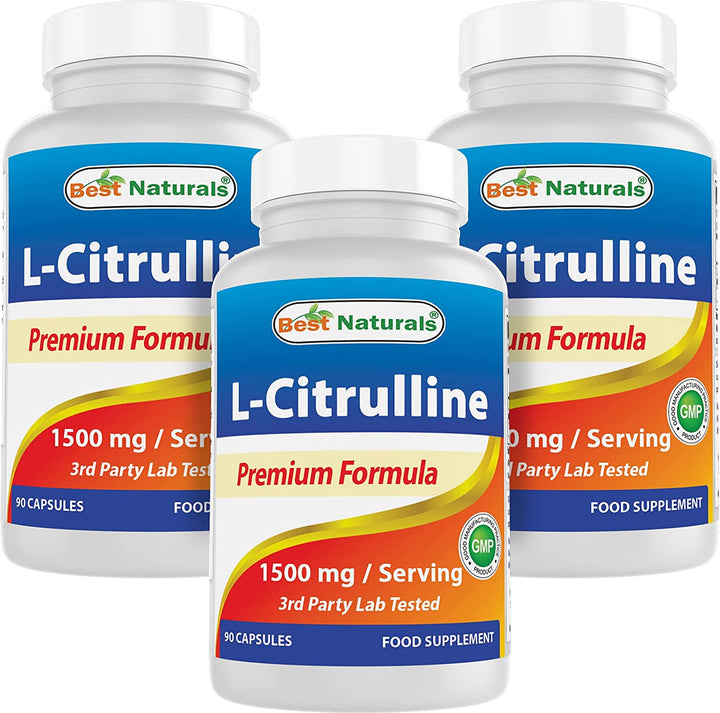 L-Citrulline Capsules - 1500Mg/Serving - Non-Gmo - Gluten Free - 90 Capsules (90 Count (Pack of 3))