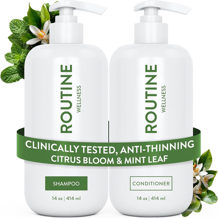 Anti-Thinning Shampoo and Conditioner Set for Thinning Hair - Biotin DHT Blocker Women & Men - Color Safe Shampoo for Hair Loss & Healthier Growth (Pack of 2) (Lavender & Cedar)