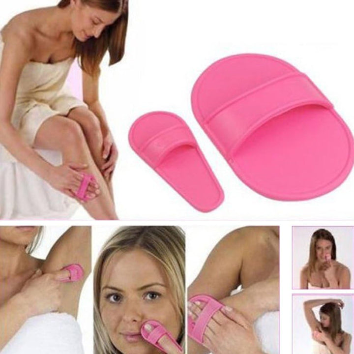 Portable Exfoliating Hair Removal Pads Set for Smooth Skin on Legs Arm Face Top Lip Pink