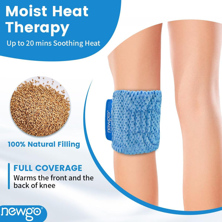 Microwave Heating Pad for Knee Pain Relief, Microwavable Heated Knee Wrap with Moist Heat Therapy for Tennis Elbow Treatment, Joint, Cramps, Muscle,Men and Women
