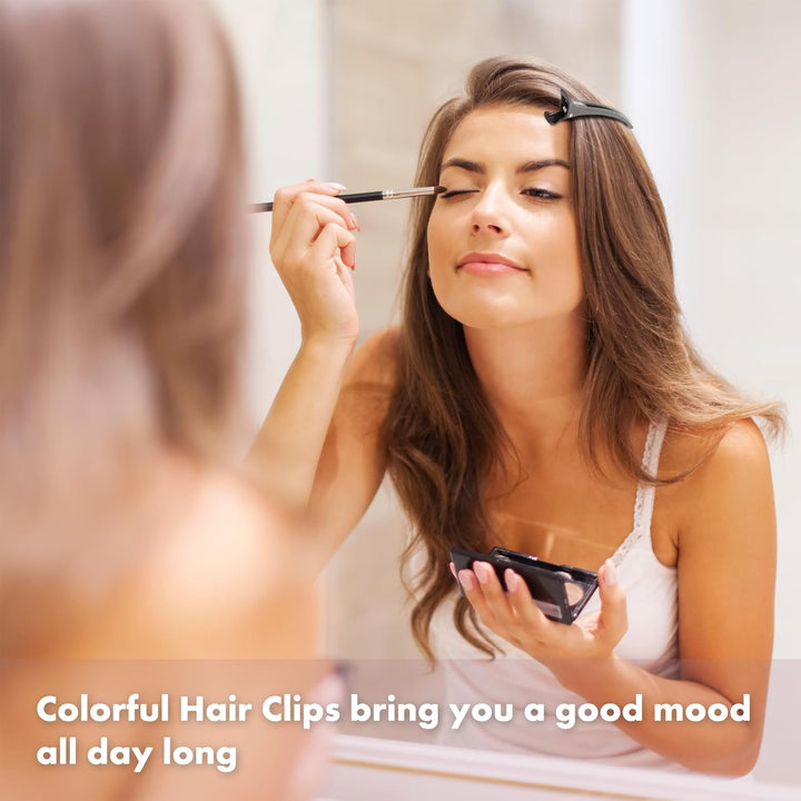 6PCS Sectioning Hair Clips for Styling, Anti-Slip No-Trace Salon Hair Sectioning Clips with Silicone Band