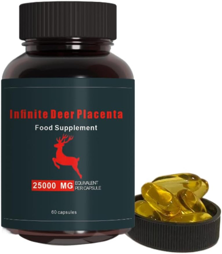 Premium Anti-Aging Deer Placenta, 25000Mg, 60 Capsules