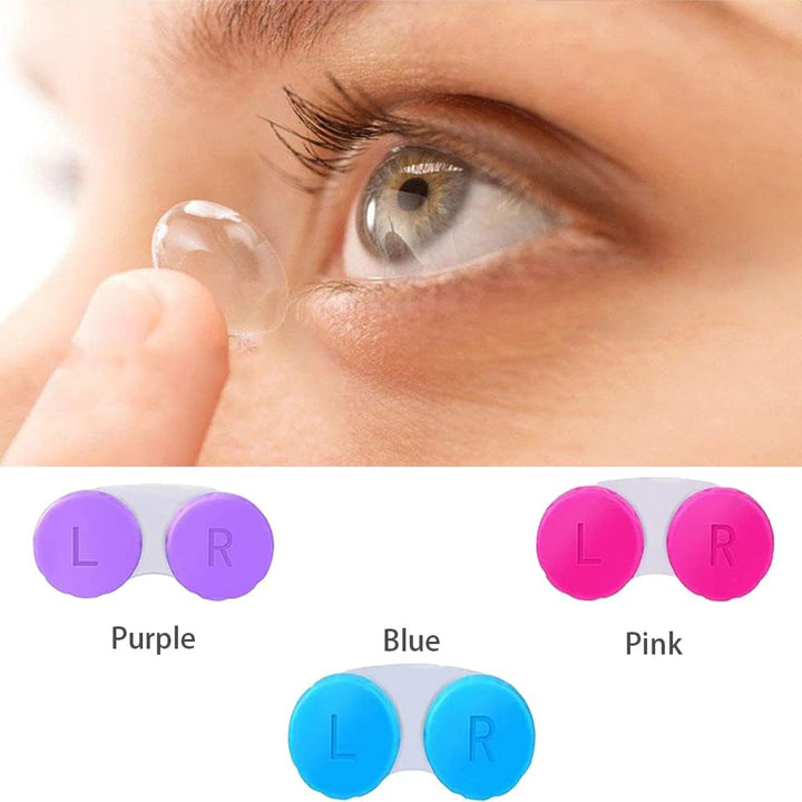 6 Packs Contact Lens Cases, Contact Lenses Holder Box with Left/Right Caps for Home Travel Outdoor