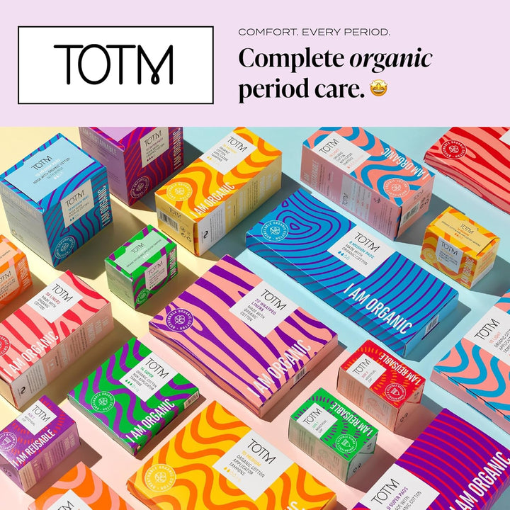 Organic Cotton Sanitary Pads with Triple-Layer Protection | Medium - Pack of 10 | Breathable Period Care with Secure Wings & Waterproof Backing | Sanitary Towels for Day & Night