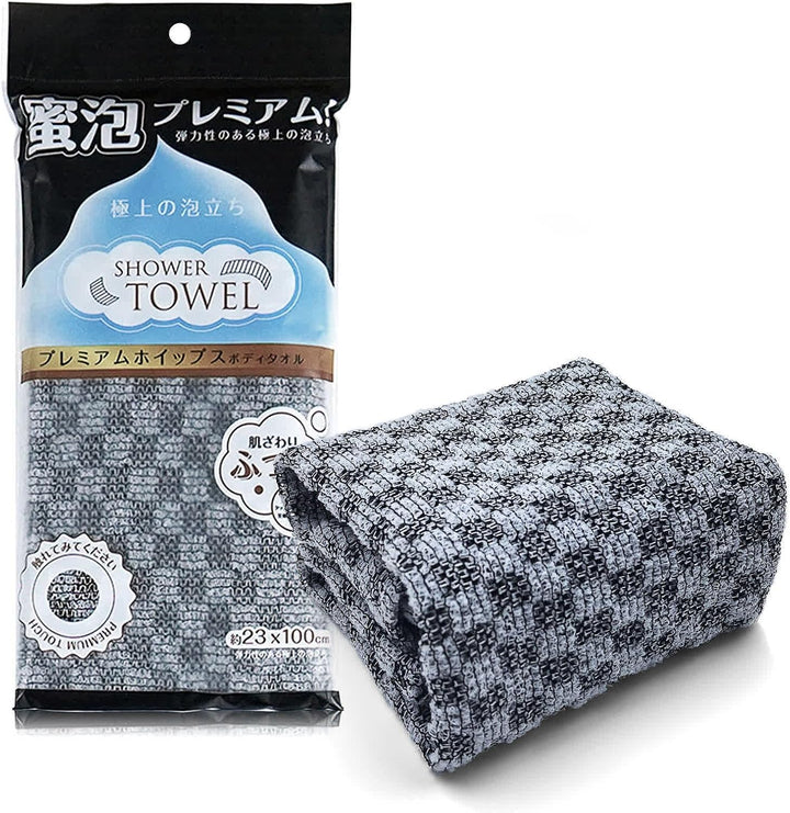 1 Pcs Japanese Exfoliating Shower Towel - Antibacterial, Multi - Use for Scrubbing, Lathering and Dead Skin Removal, Ideal for Sensitive Skin Adults