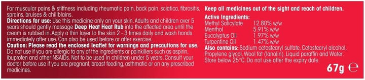 Heat Rub, for Muscular & Rheumatic Aches, Pain and Stiffness, 67G (Pack of 1)