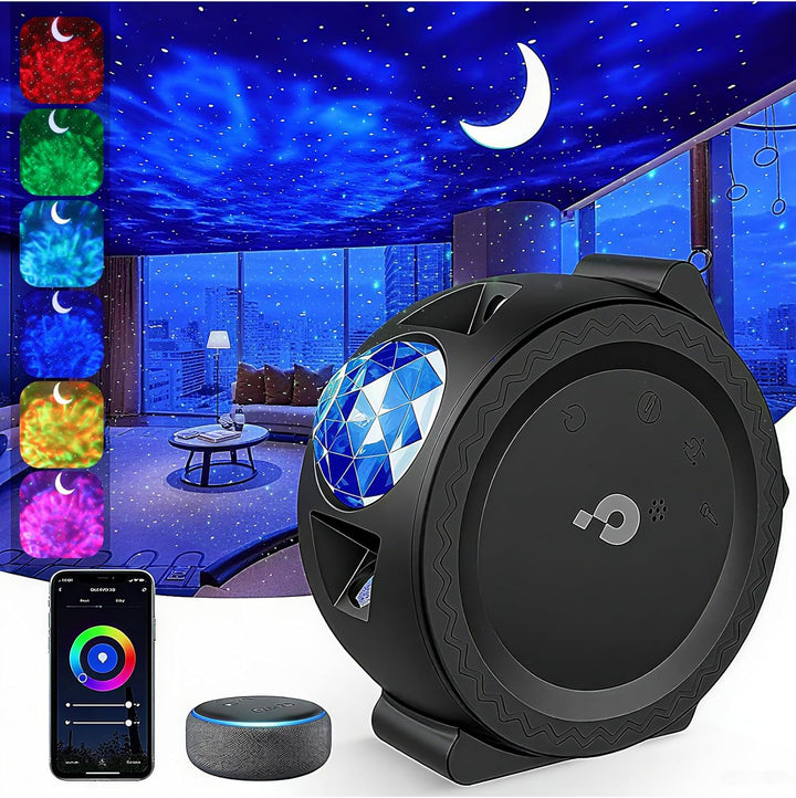 Galaxy Projector 3 in 1 Star Lights Projector with Nebula Moon Ocean, Kids Adults 3D Starlight with Smart Control Timer Voice Control, Compatible Alexa Google Assistant,For Bedroom Gifts