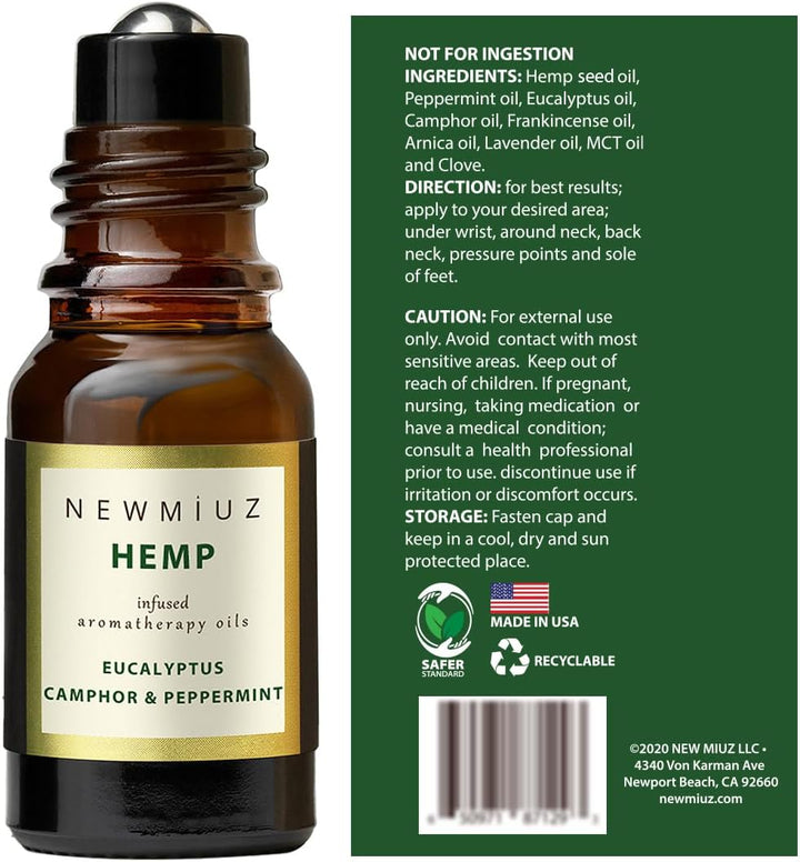 Migraine Stick Headache Roll on 300Mg Hemp Peppermint Eucalyptus Clove & Arnica Aromatherapy Grade Essential Oils for Eaze Head Destress Gifts for Women Perfect Stocking Stuffers