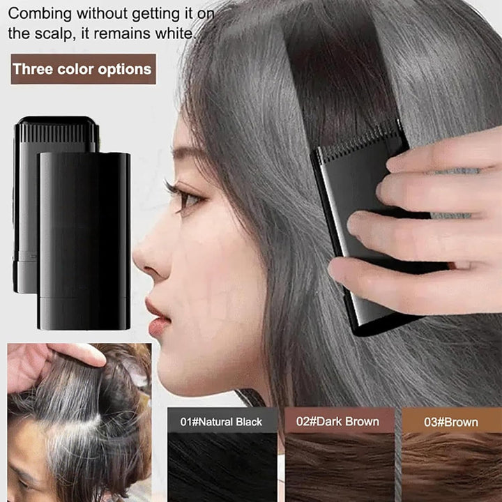 Truametop Hair Dye Stick, 2 in 1 Hair Color Stick, Waterproof and Sweat-Proof Hair Dyestick, Root Touch Upstick, Quick and Easy Coverage, for Women & Men (Brown)