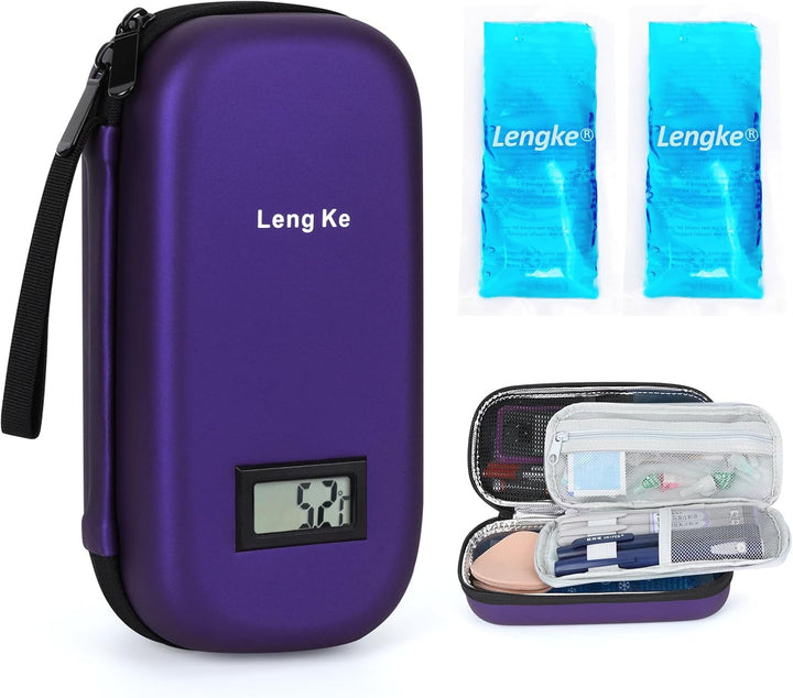 Monjaro Travel Case - Insulin Cooler Travel Case with 2 Ice Packs, Keep Medicine Cool While Traveling, Medicine Cool Bag for Diabetes Supplies(Blue Camellia)