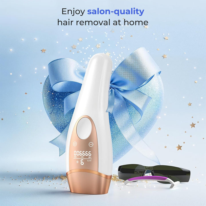 Laser Hair Removal Device with Ice-Cooling System, Painless IPL Hair Removal at Home, 9 Energy Levels, 999,900 Flashes, IPL Hair Remover for Women and Men, Armpits, Bikini Line, Body