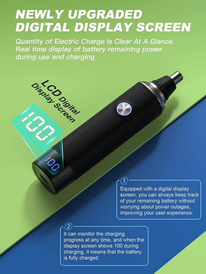 Rechargeable Nose Hair Trimmer for Men and Women, 2025 Upgrade, Painless USB Nose Trimmer,Facial Hair Removal, Easy to Clean, Dual Edge Blades, IPX7 Waterproof