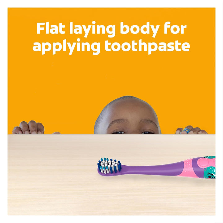 Kids Battery Barbie Extra Soft Bristles Toothbrush, 3+ Years, with Sonic Vibrating Bristles to Remove More Plaque and Slim Easy to Hold Handles