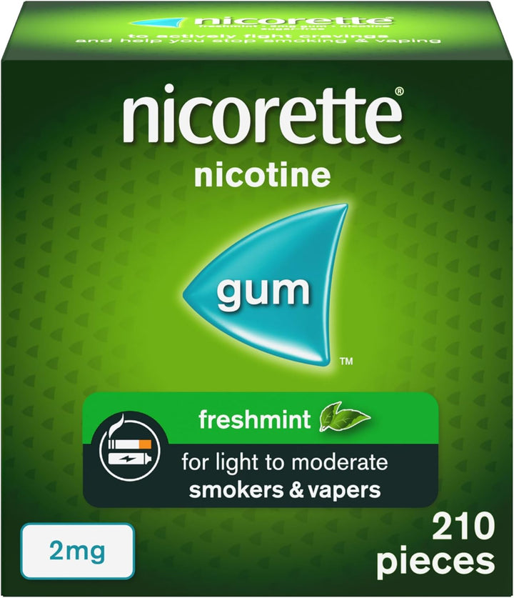 Freshmint 2Mg Gum (210 Pieces), Discreet Stop Smoking and Stop Vaping Aid to Help You Quit for Good, Tackle Cravings and Withdrawal Symptoms, Freshmint Nicotine Gum (Quit Smoking or Vaping)