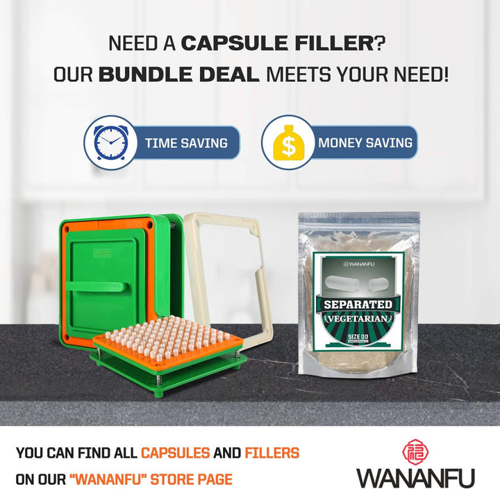 Separated Empty Capsules Size 00 Vegetarian (1000 Count), Compatible with Capsule Filling Machine 00