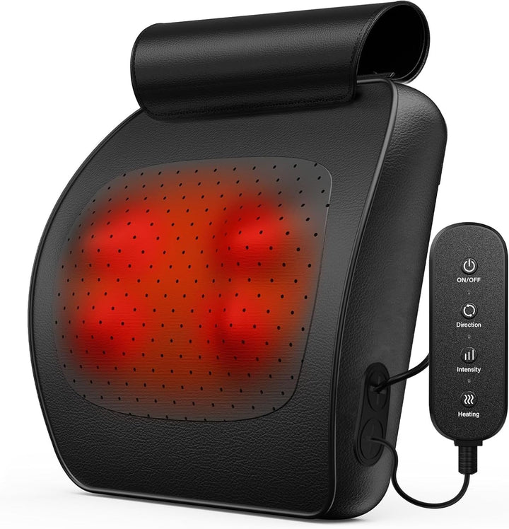 Back Massager,  Neck and Back Massager with Heat, Deep Tissue 3D Kneading Shiatsu Massage Pillow for Body, Shoulder, Foot and Leg, Gift for Women and Men - Remote Control