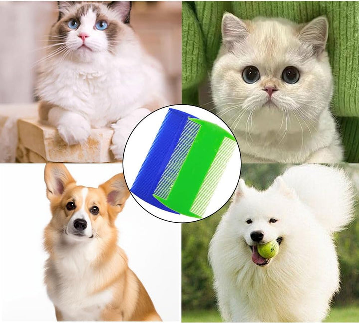 Lice Comb, 4 Pieces Lice Combs, Flea Comb, Plastic Double Sided Lice Combs, Fine Toothed Lice Comb, Cat and Dog Grooming Comb, for Removing Flea and Lice