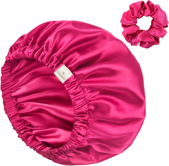 Double Layer Satin Bonnet Silk Bonnet for Sleeping Adjustable Hair Bonnet for Women Curly Natural Hair