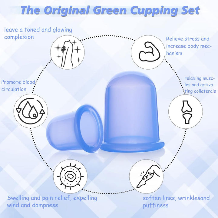 Silicone Cupping Therapy Set, anti Cellulite Cup, Vacuum Massage Cup Kit Body Cup Set Health Beauty Care, 2 Pcs (Large & Medium) with Gift Bag