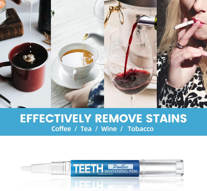 Teeth Whitening Pen 5 Pack for 70+ Treatments | Enamel-Safe & Sensitivity-Free 4 Whitening Pens plus 1 Desensitizing Pen | Instant Teeth Whitening Kit That 1-6 Shade Whiter in 1-2 Weeks | Mint Flavor