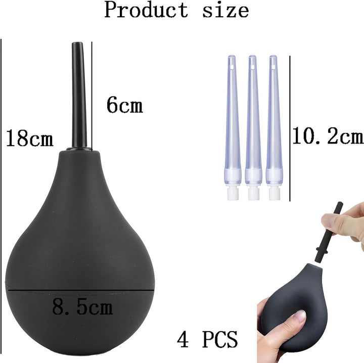 4 PCS Enema 220 Ml Constipation Relief Bowel Cleanse for Men Detachable Slim Nozzles Reusable Colon Cleanse Anal Douche Enemas at Home Kit Fast for Men and Women Douches