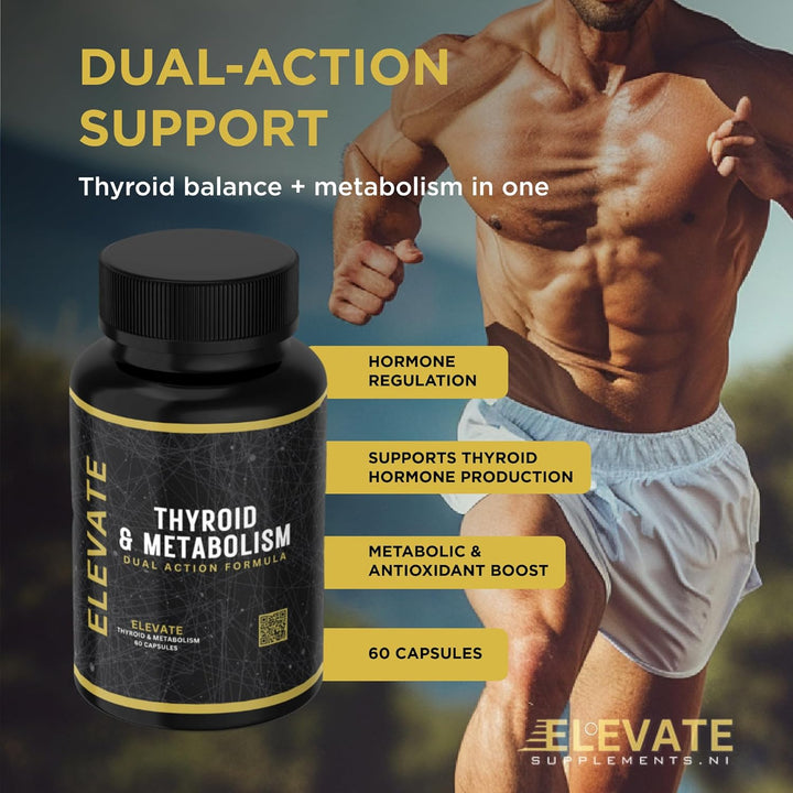Elevate Supplements Thyroid & Metabolism Support, 30 Capsules | Advanced Thyrogenic Formula to Help Regulate Weight Management, Energy & Hormone Balance | Vitamins, Minerals, L-Tyrosine & Ashwagandha