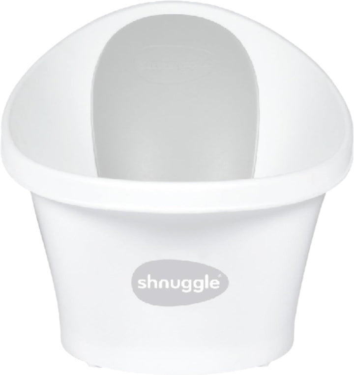 Newborn Baby Bath | Built in Support Bump and Soft Backrest | Suitable from Newborn | Bath Seat Support Includes Plug | White with Grey Backrest
