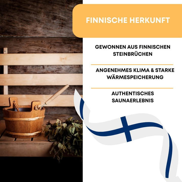 Sauna Stones Premium Pre-Washed Diabas for All Sauna Stoves Heat Resistant Grain 50 - 80 Mm