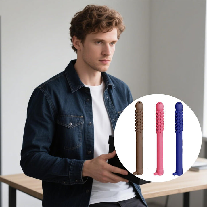 3 PCS Chewable Breathers, Chewing Sticks for Adults, Focus Aid for Work, Study and Travel, Oral Tool, Offers a Subtle Alternative to Nervous Habits like Pen Chewing or Nail Biting.(Purple, Pink, Brown