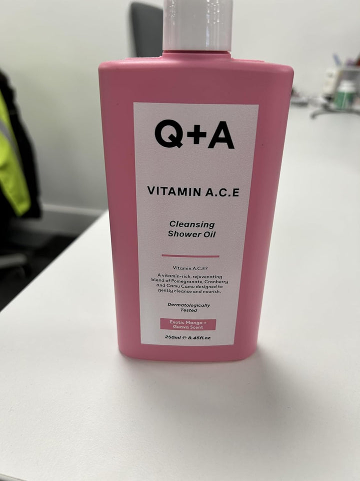 Vitamin A.C.E Cleansing Shower Oil (250Ml), Cleansing Oil Shower Gel Alternative, Body Care, Hydrating Body Wash with Berry & Sea Buckthorn Oils, Tropical Mango & Guava Scent, Moisturises, Soothes