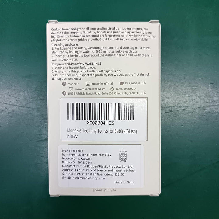 Teething Toys for Baby, Silicone Phone Press Teether for 3 Months+, Pop It Fidget Toys, Bpa-Free, Gum Pain Relief, Baby Shower Gifts for Boy and Girl, Sensory Toys for Babies(Blush)