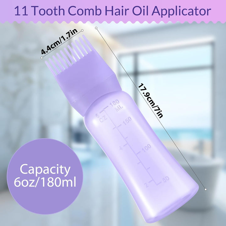 Root Comb Applicator Bottle 180Ml Hair Oil Applicator for Hair Dye, Hair Oiler Comb Bottle with Graduated Scale