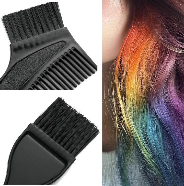 26 Pieces Hair Dye Tools, DIY Salon Hair Coloring Kit Bleaching Tools Set Including Dye Brush, Ear Cover, Hair Cover, Shawl, Gloves, Hair Clip Kits (26 Pcs, Black)