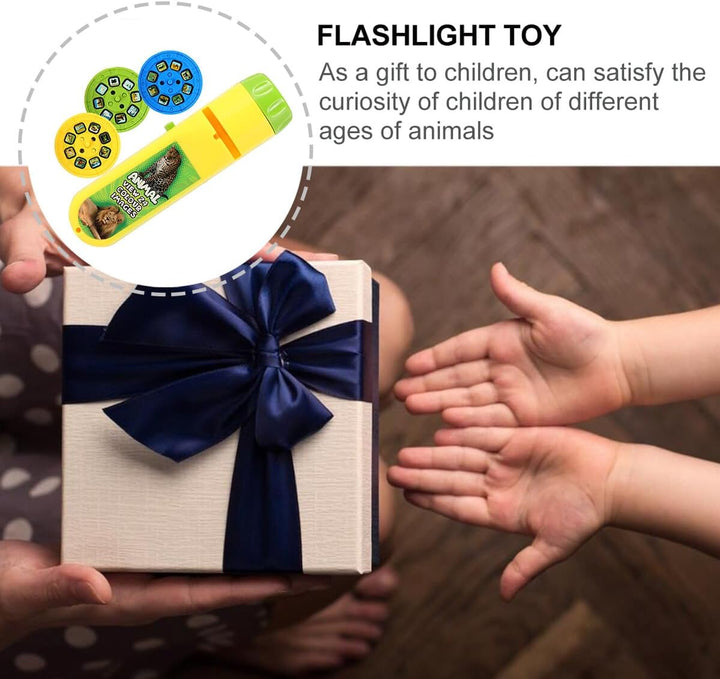Projection Flashlight Adjustable Educational Interactive Projection Torch for Boys and Animal Pattern Cognition for Brain Exercise and Fun Learning