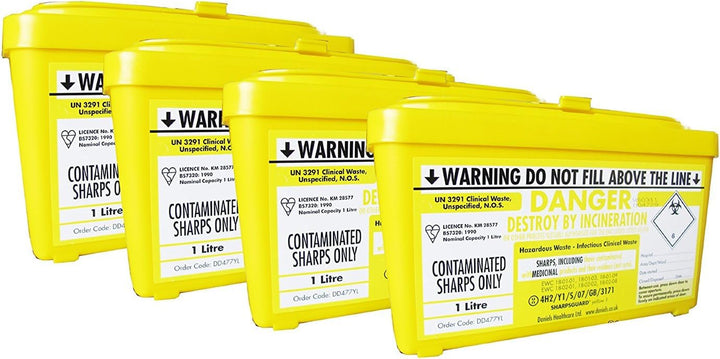 Bin, 1 Litre, Yellow, Pack of 4