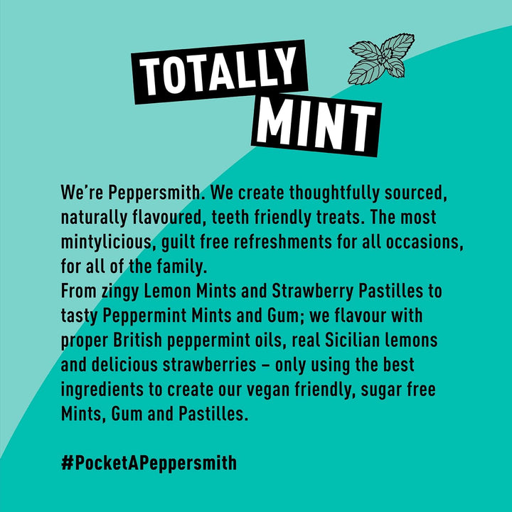 - British Peppermint Mints - 100% Plant Based Xylitol - Breath Freshener - Sugar Free Mints - Benefits Oral Health - Pocket Packs - 12X15G