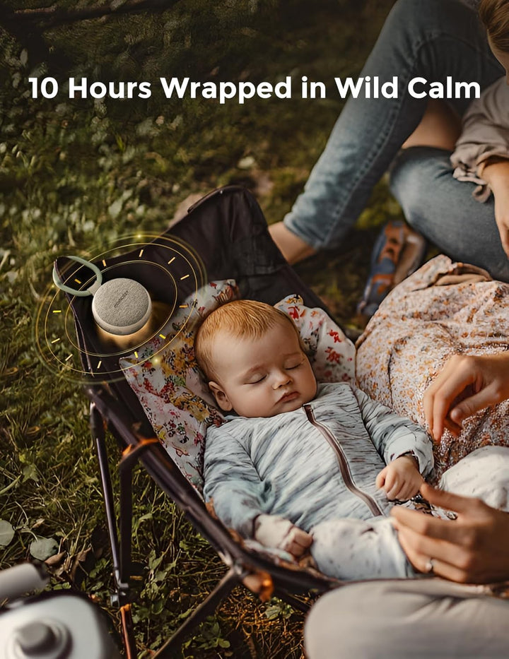 Portable Sound Machine with Night Light, White Noise Sound Machine for Baby, 20 Soothing Sounds, Sound Therapy, Long-Lasting Power, Timer, Clips on Stroller, Baby Shower Gifts