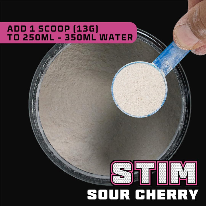 Beast STIM Pre Workout Powder - 30 Servings - Gym Beta Alanine Preworkout - Sour Cherry