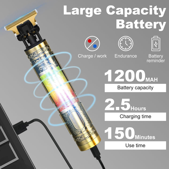 Hair Clippers for Men, Rechargeable Beard Trimmer with 4 Limit Combs, Grooming Kit for Barbers Haircut, USB Type-C Charging, Professional Shaver Gifts