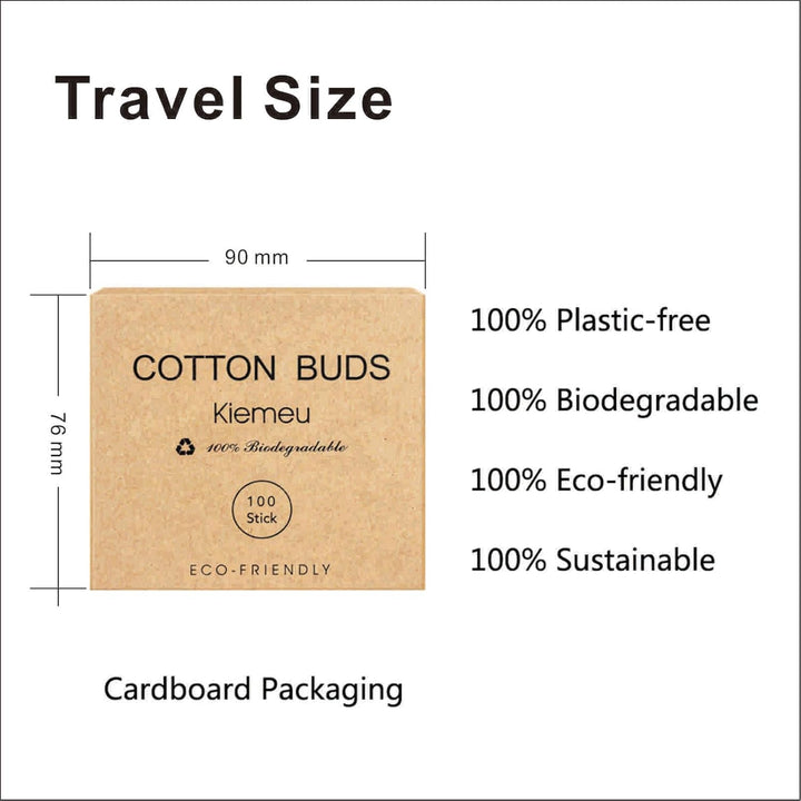 600 Bamboo Cotton Buds Biodegradable, Bamboo Ear Buds Cotton for Cleaning and Doing Makeup