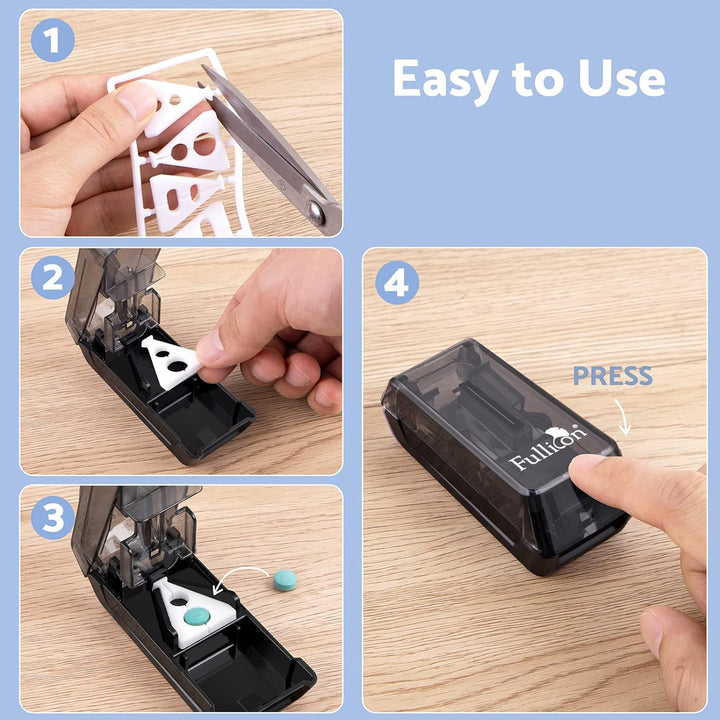 Pill Cutter for Small or Large Pills, Splitter with V-Shape Holder, Medicine Slicer with Sharp Blade, Two Large Organizers - Black