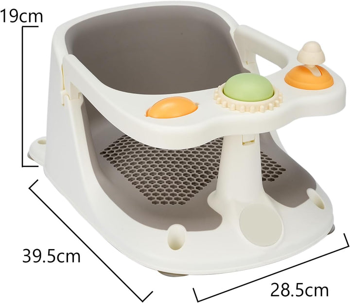 Baby Bath Seat 6 Months+ Child Bath Tub Non-Slip Baby Bath Chair with Toys, Water Jug, Grey New