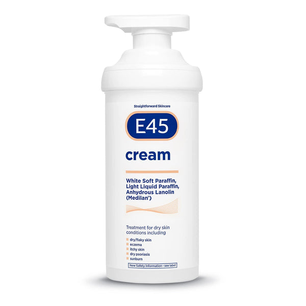 E45 Cream 500 G – E45 Cream for Dry, Irritated Skin – Moisturiser to Soothe Dry & Sensitive Skin - Dermatologically Tested Eczema Dermatitis Cream – Non-Greasy Body Face Hand Cream – Clinically Proven