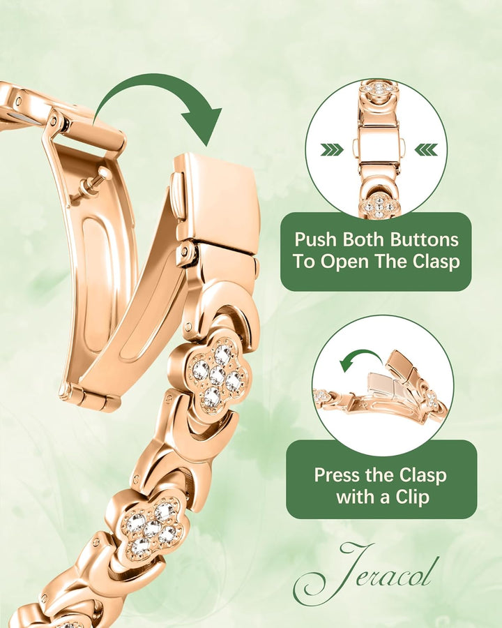 99% Copper Bracelet for Women,Magnetic Bracelet for Women with Lucky Clover Design,Adjustable Length with Sizing Tool in Gift Box