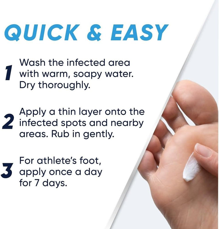 at 1% Athletes Foot Treatment Cream for Treatment of Foot Fungus, 15 G