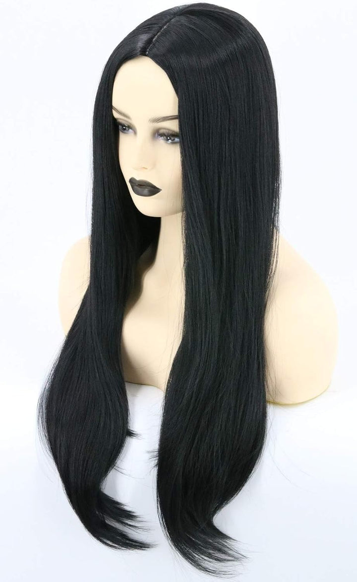 Women'S Long Black Straight Wig Cosplay Wig Halloween Costume Wigs (Black)