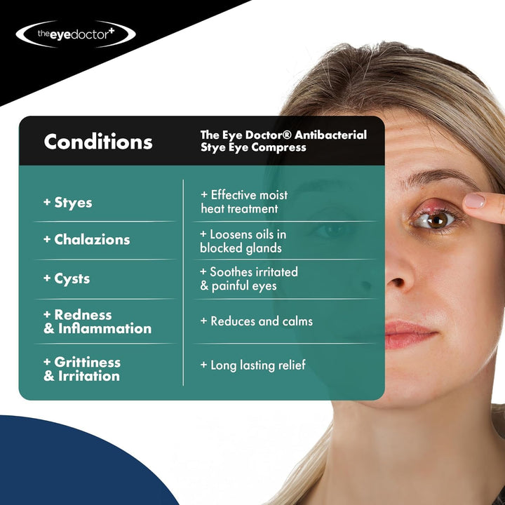 Stye Relief Compress Featuring Sterileyes - Microwaveable Single Eye Patch - Treatment of Styes, Chalazion & Cyst - Moist Heat Mask for Dry Eyes, Blepharitis & MGD