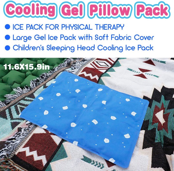 Pillow Ice Pad, Large Ice/Hot Pack, Pet Cooling Mat, Dog Cooling Pad, Gel Ice Pad for Pillow, Children'S Sleeping Head Cooling Ice Pack, Ice Pad for Hot Flashes, Night Sweats(11.6X15.9In)