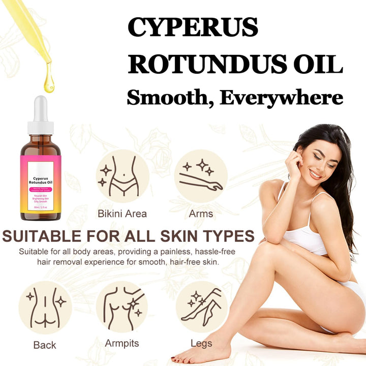 Cyperus Rotundus Oil,60Ml Cyperus Rotundus Skin Serum,Cyperus Rotundu Oil for Hair Removal,Effective Hair Removal Solution,Moisturizing Soothing Treatment for Sensitive Skin